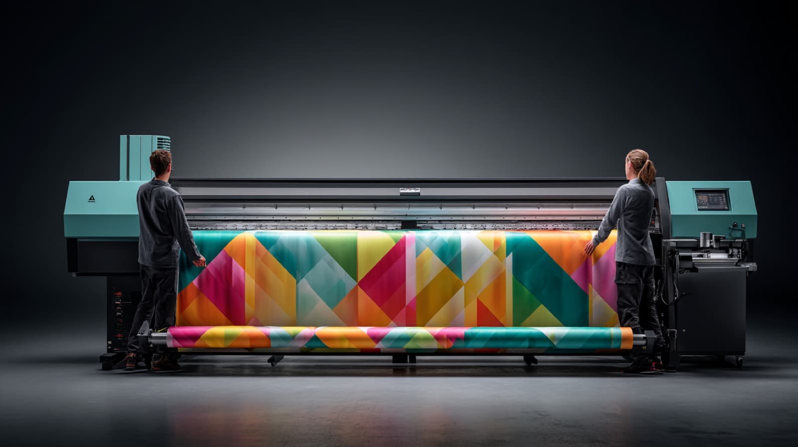 Aplicación textil de gran formato para evento.
